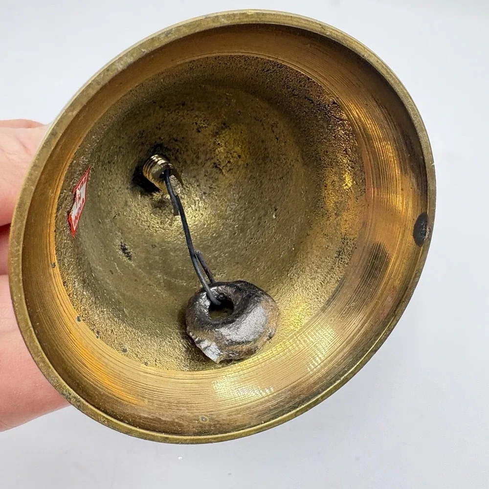 Solid Brass Decorative Hand Bell - Traditional Design - Desk/Table Bell